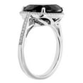 thumbnail image 4 of Cushion Cut Gemstone & 0.21 CT. T.W. Halo Diamond Ring in Sterling Silver, 4 of 5