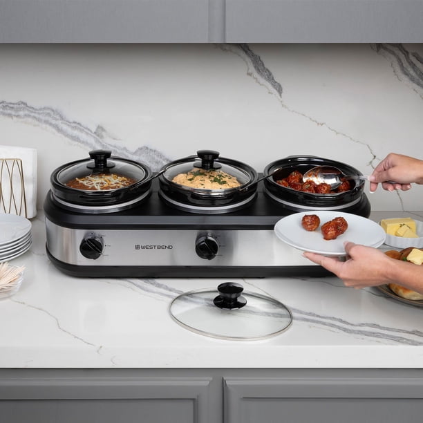 WEST BEND社　キッチンキャニスター　3個セット West Bend Triple Slow Cooker, 3 x 2.5 Qt. - Samsclub.com