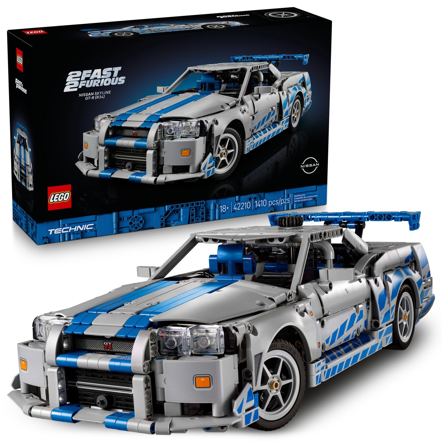 LEGO - Technic 2 Fast 2 Furious Nissan Skyline GT-R (R34) Car 42210, image size:1500x1500