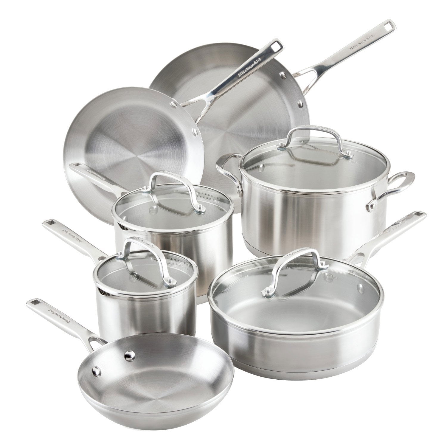 KitchenAid 3-Ply Base Stainless Steel 11-Piece Cookware Set