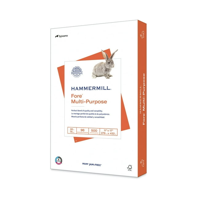 Hammermill Printer Paper, 20lb Fore Multipurpose Paper, 96 Bright, 11x17 - 1 Ream (500 Sheets)