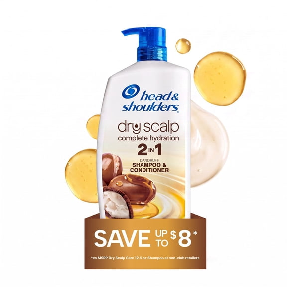 Head & Shoulders Anti-Dandruff Dry Scalp Care 2 - in - 1, Shampoo + Conditioner, Moisturizing Dry Scalp Relief,  38.8 fl. oz.