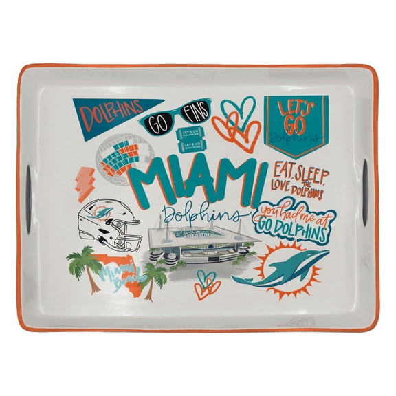 Miami Dolphins Ceramic Serving Tray