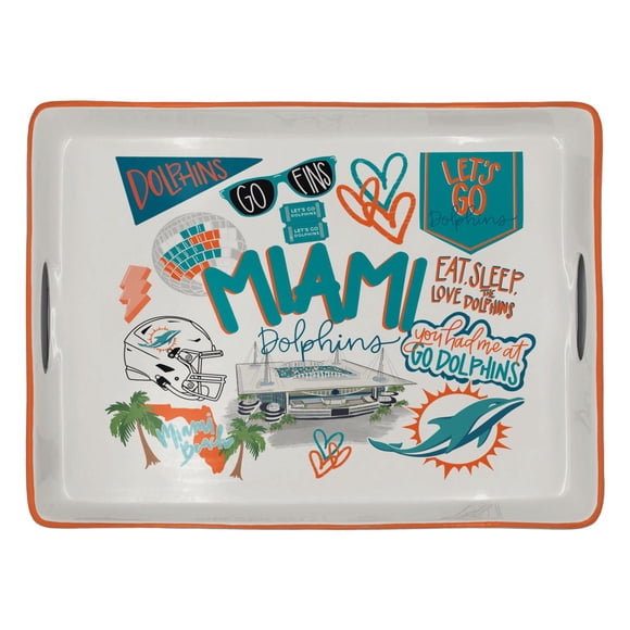 Miami Dolphins Ceramic Serving Tray