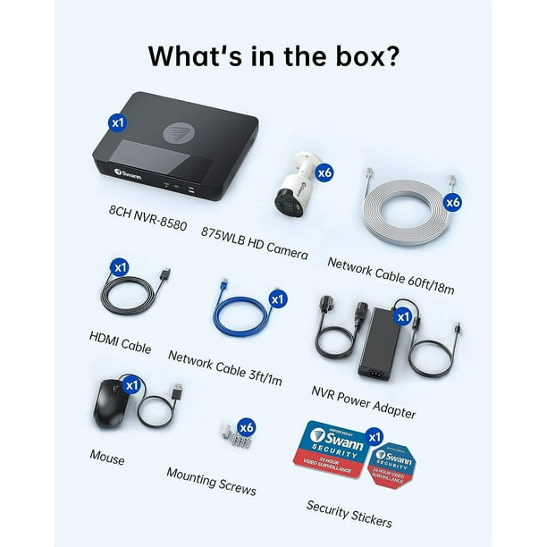 Swann 4K HD Cameras with 2TB NVR Security System, 6pk. - Samsclub.com