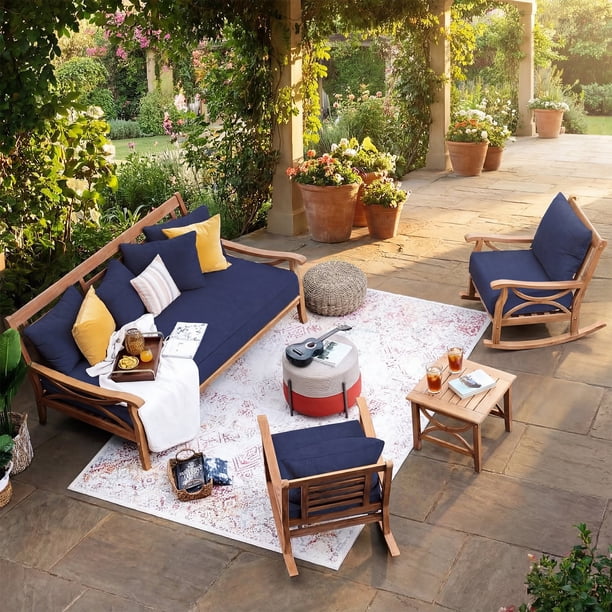 Cambridge Casual Catalina Teak Deep Seating Daybed with Cushion