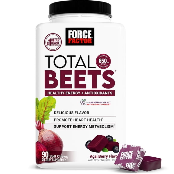 Force Factor Total Beets Soft Chews, Açai Berry, 90 ct.