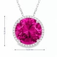 thumbnail image 4 of Lab Created Round Gemstone and 0.12 Diamond Halo in Serling Silver, 4 of 6