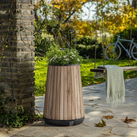 Keter Signature Collection 20" Resin Round Conic Tall Planter