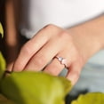 thumbnail image 6 of Pear Cut Morganite and Aquamarine & 0.21 CT. T.W. Diamond Two-Stone Ring in 14K Gold, 6 of 7