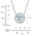 thumbnail image 5 of Lab Created Solitaire Halo Diamond Pendant Necklace in 18K Gold, 5 of 7