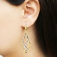 thumbnail image 4 of Two-Tone Double Twist Drop Earrings in 14K Gold, 4 of 4