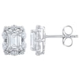 thumbnail image 3 of 2.46 CT.T.W. Emerald, Round, and Marquise Lab Created Diamond Earrings in 14K Gold, 3 of 8