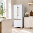 thumbnail image 2 of Hamilton Beach 17.7 Cu. Ft. French Door Refrigerator, Frost-Free, White with Brushed Gold Handles, 2 of 14