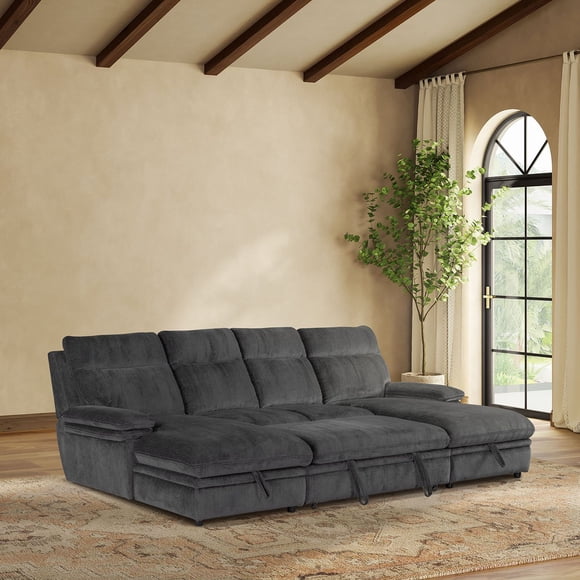Skylar Convertible Sleeper Sectional with Double Chaise