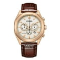 thumbnail image 1 of Citizen Eco-Drive Men’s Dress Classic Rose Gold-Tone Case Brown Leather Strap Chronograph Watch, 1 of 3