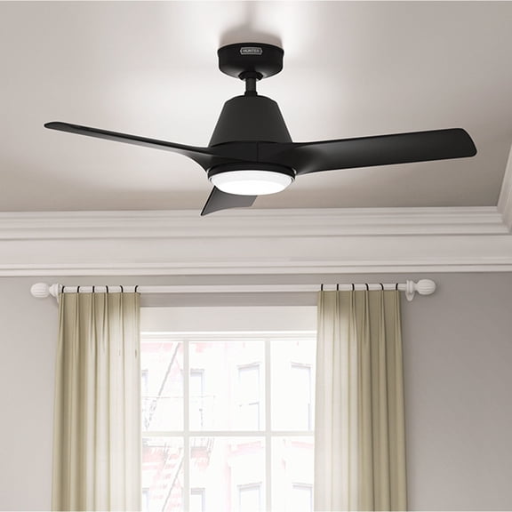 Hunter Aeronaut Wi-Fi ENERGY STAR® Damp Rated Ceiling Fan with LED Light Kit and Handheld Remote, Assorted Sizes & Colors