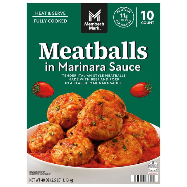 Member's Mark Beef & Pork Meatballs in Marinara Sauce, 10 ct., 40 oz.