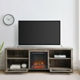 thumbnail image 3 of Abilene 70" Rustic Farmhouse Fireplace TV Stand, Grey Wash, 3 of 8