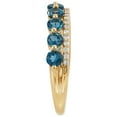 thumbnail image 3 of Round Cut London Blue Topaz & Diamond Double Row Band in 14K Gold, 3 of 6