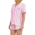 thumbnail image 2 of Betsey Johnson Women's Short Sleeve & Ruffle Short Pajama Set, 2 of 6