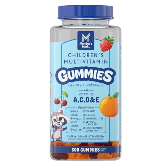 Member's Mark Children's Multivitamin Gummies, Assorted Fruit Flavors, 300 ct.