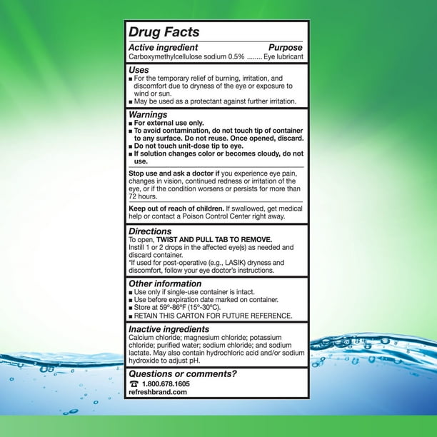 Refresh Plus Lubricant Eye Drops, 100 ct.
