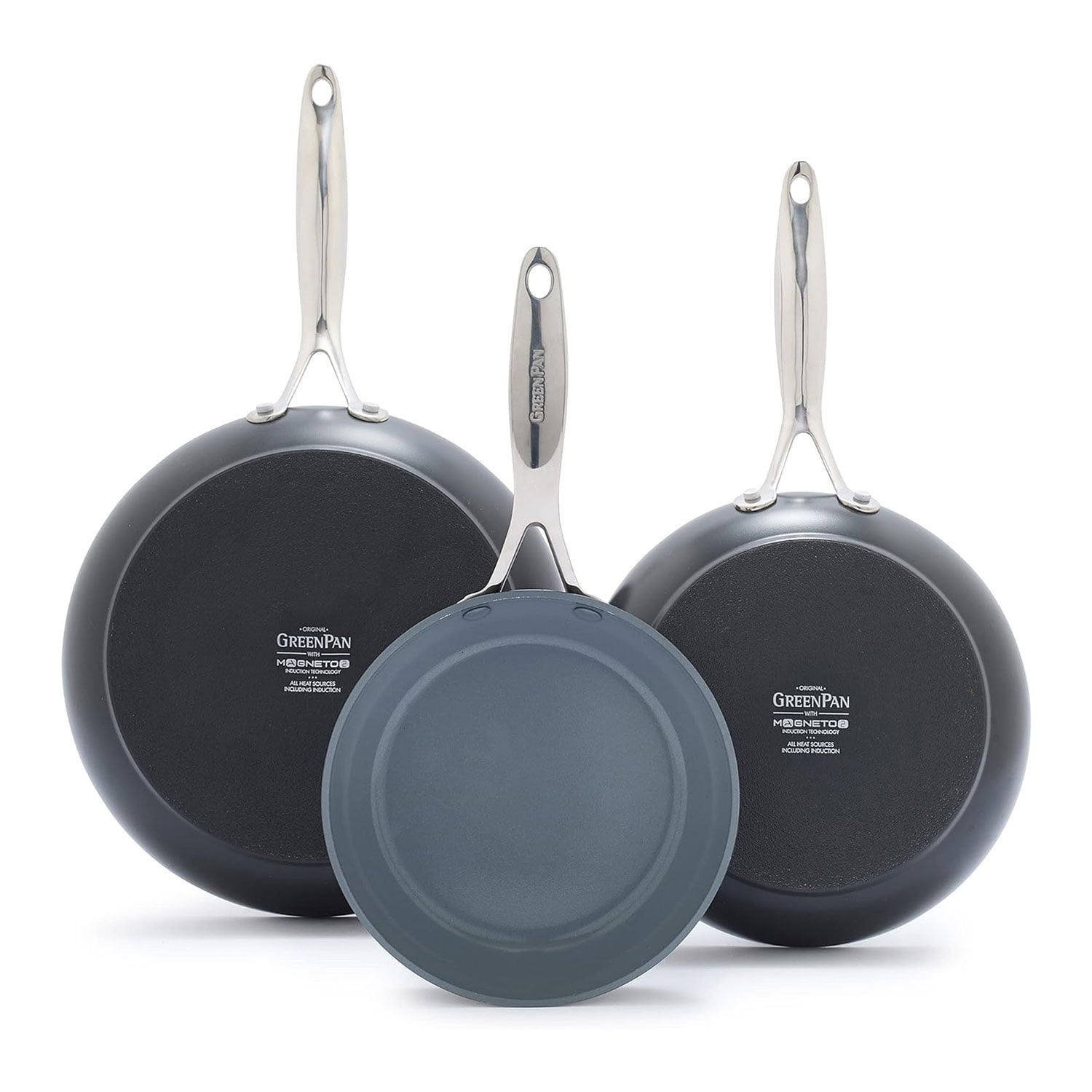 GreenPan Valencia Pro 3-Piece Fry Pan Set - Thumbnail 2