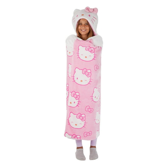Kids’ Plush Hooded Throw with Faux Fur Lining, 40" x 50"