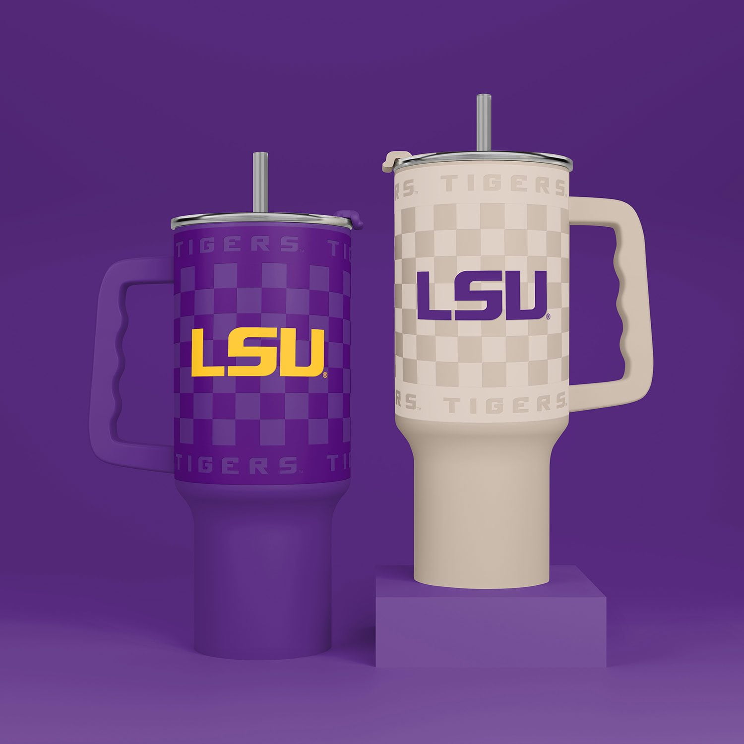 Logo Brands LSU Tigers 40 oz. Stainless Steel Tumbler Set - Thumbnail 4