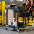 thumbnail image 5 of 24" x 18" Plastic Utility Tub Cart - Two Shelf Black, 5 of 5