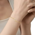 thumbnail image 5 of Lab Created White Sapphire Bypass Flex Bangle Bracelet in 14K Gold, 5 of 6
