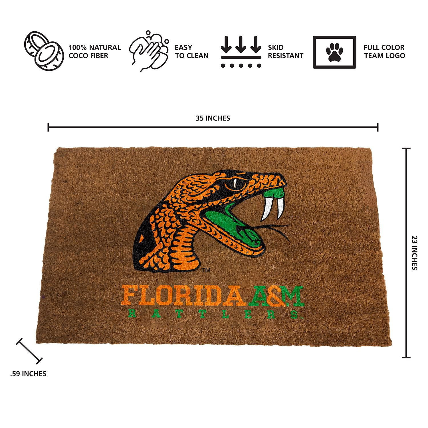 Logo Brands Florida A&M Rattlers Doormat