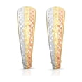 thumbnail image 3 of Sparkle Diamond Cut Huggie Earrings in 14K Tri-Color Gold, 3 of 4