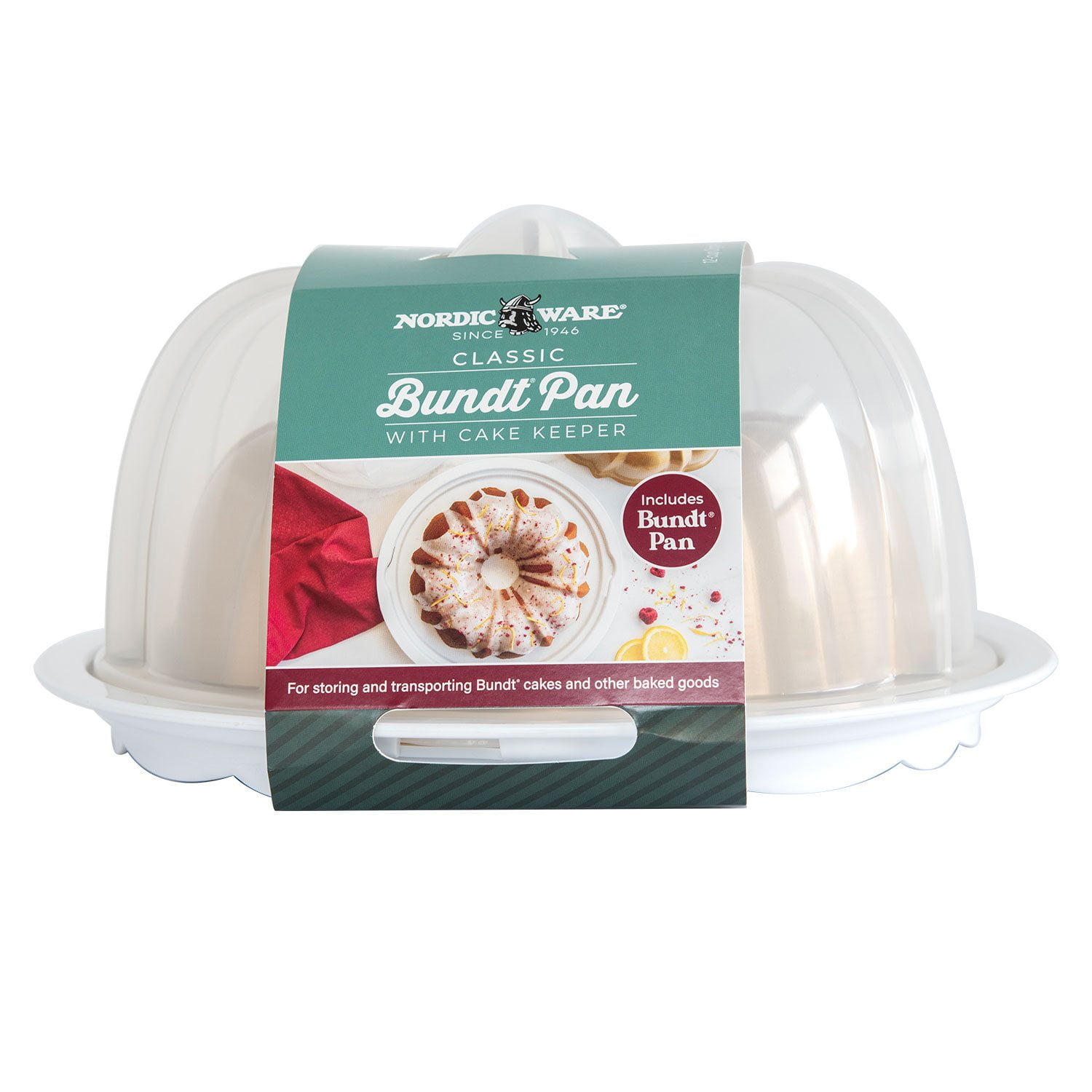 Nordic Ware 2-Piece Formed Bundt Pan And Bundt Keeper, Assorted