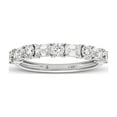 thumbnail image 1 of 1.20 C.T. TW Emerald and Round Cut Diamond Band in 14K Gold, 1 of 6