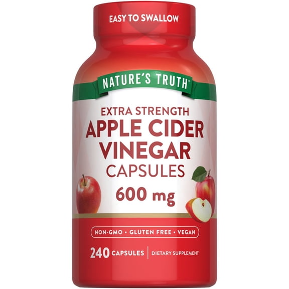 Nature's Truth Apple Cider Vinegar 600 mg Extra Strength Capsules, 240 ct.