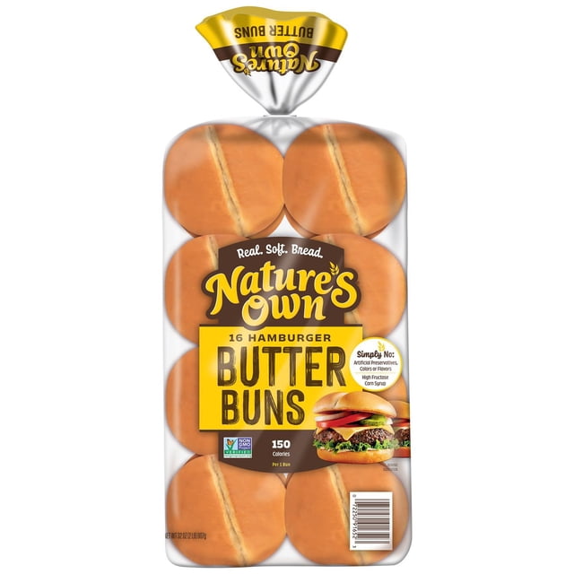 Nature's Own Hamburger Butter Buns, White Hamburger Buns, 16 ct.