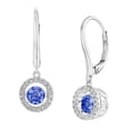 thumbnail image 5 of Round Cut Lab Created Gemstone Dancing Pendant & Earring Set in Sterling Silver, 5 of 7