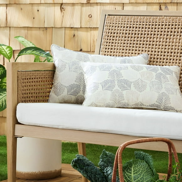 Martha Stewart Modern Banana Leaves Indoor/Outdoor Decorative Pillow, Set of 2, Choose Size