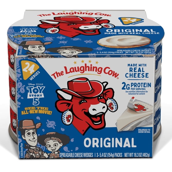 The Laughing Cow Creamy Swiss Cheese Wedge, Original, 3 pk.