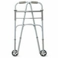 thumbnail image 3 of Medline Adjustable Easy Care Two-Button Folding Walker With 5" Wheels, Gray, 3 of 7