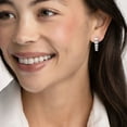 thumbnail image 5 of 925 Sterling Silver Lab Created White Sapphire Graduated Earring, 5 of 5