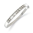 thumbnail image 2 of Lab Created White Sapphire Bezel Bangle Bracelet in Sterling Silver, 2 of 5
