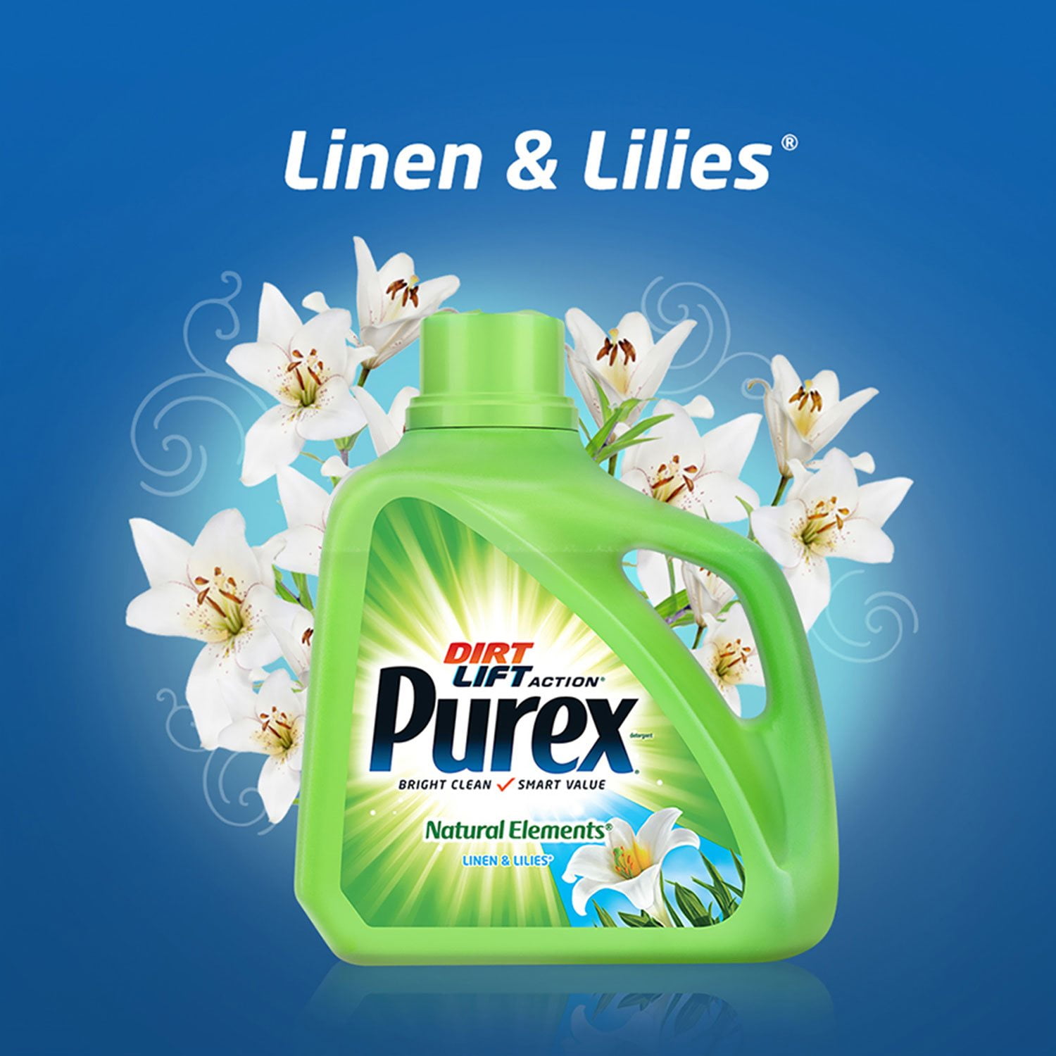 Purex Natural Elements Dye-Free Laundry Detergent, Linen & Lilies