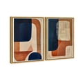 thumbnail image 1 of Blue and Cream Set Midcentury Abstract Canvas Print by Oliver Gal Prints, 1 of 4
