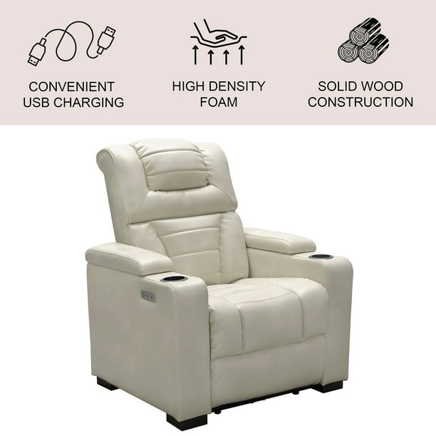 Galaxy Faux Leather Power Theater Recliner, Assorted Colors