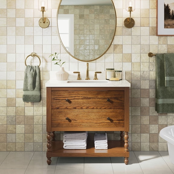 Member's Mark Bridgewater 36in or 48in Vanity, Smokey Oak Finish