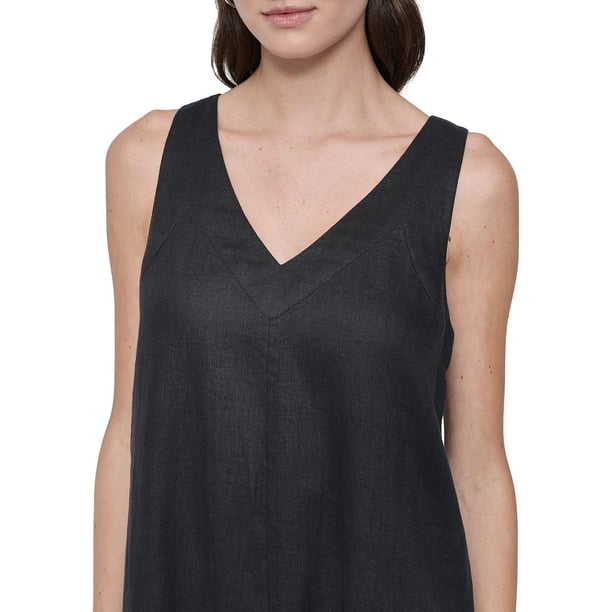 DKNY LINEN DRESS - Black XL:- Black, XL DKNY LINEN DRESS - Black XL:- Black, XL