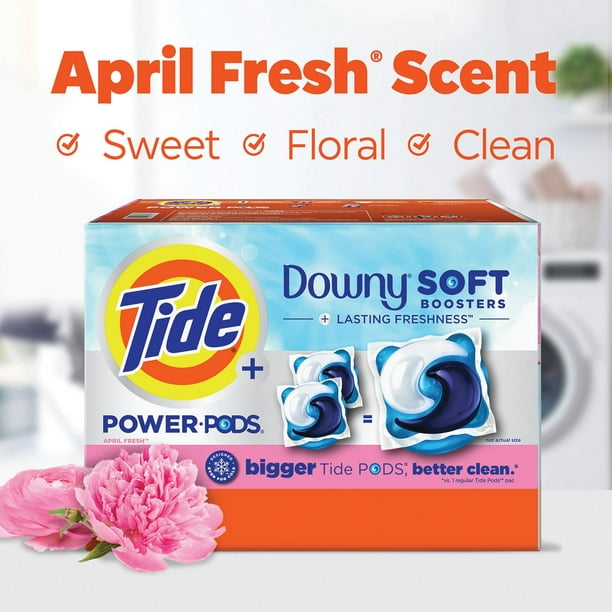 Tide Power PODs Downy Soft Boosters Laundry Detergent Pacs, April